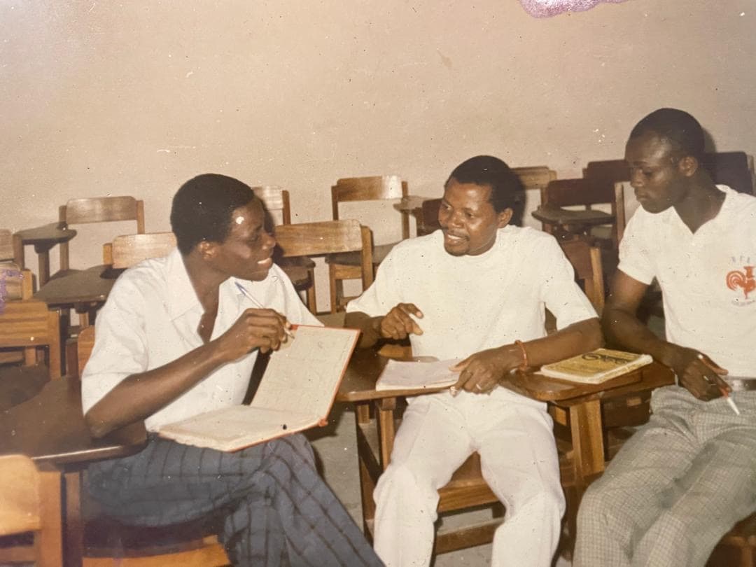 With classmates at Adeniran Ogunsanya College of Education (now LASUED)