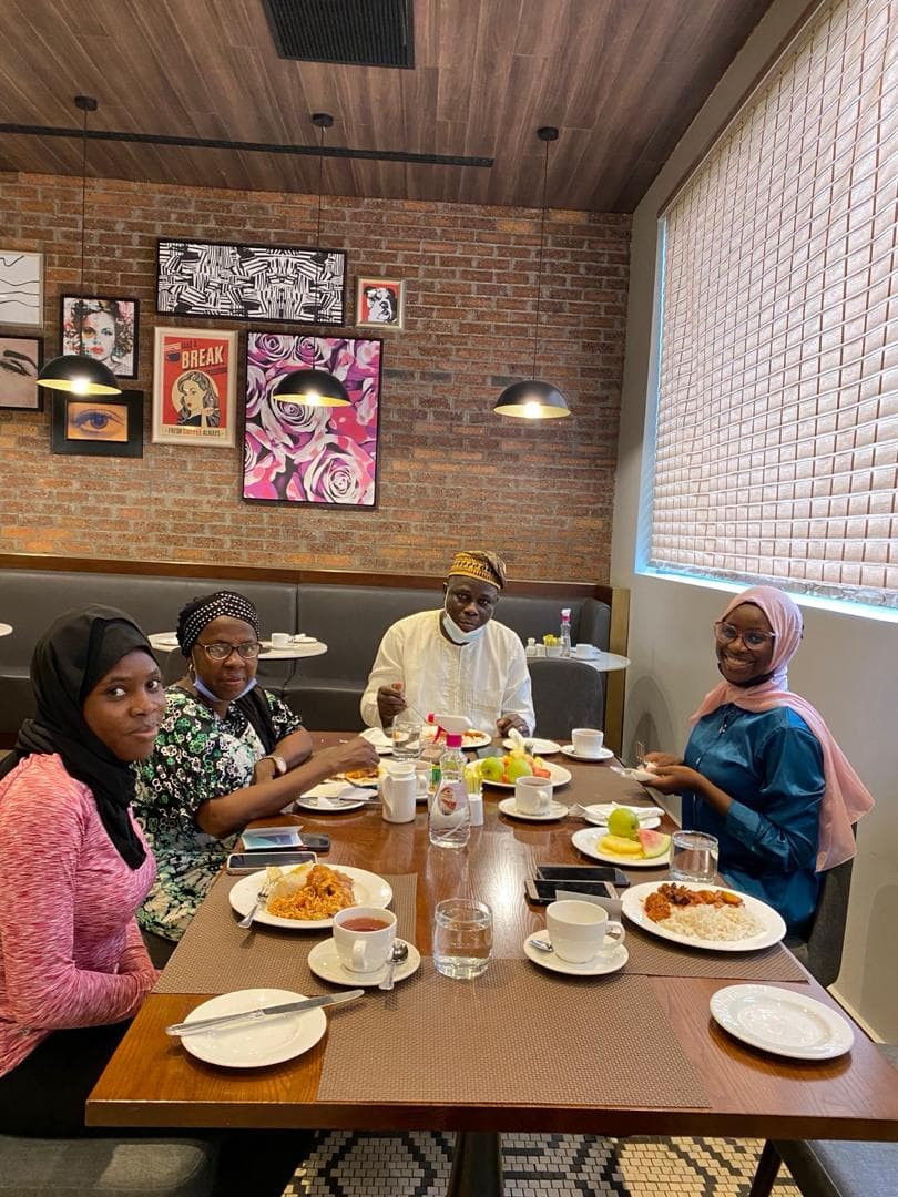 Comrade Ayeola with his wife and children