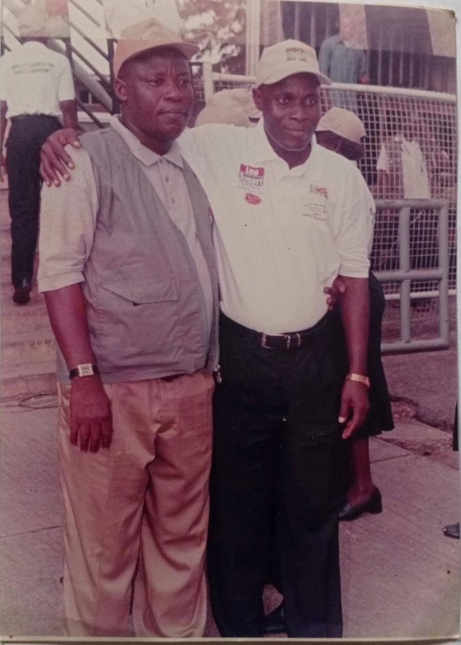 Alongside a colleague