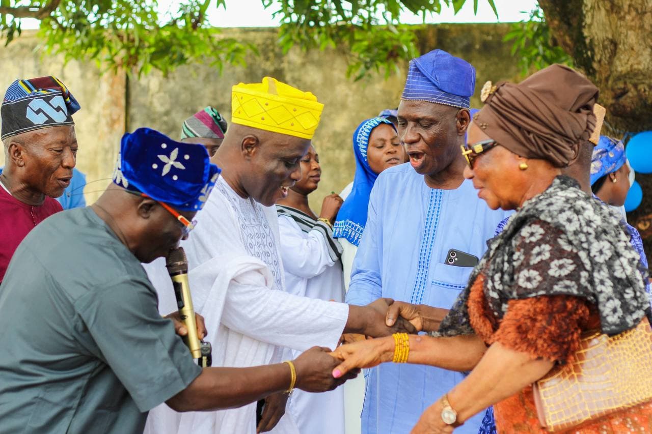 Greeting the well-wishers